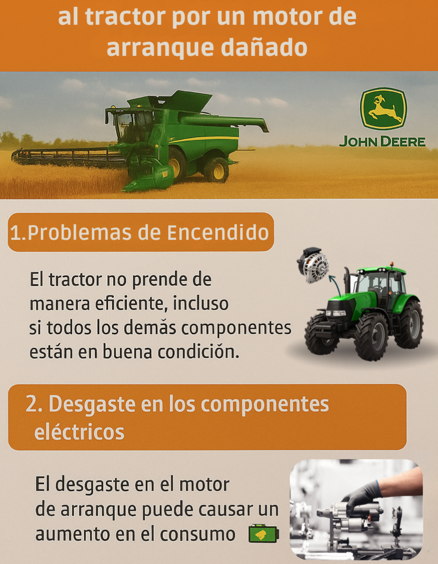 Problemas causados al tractor por un motor de arranque dañado